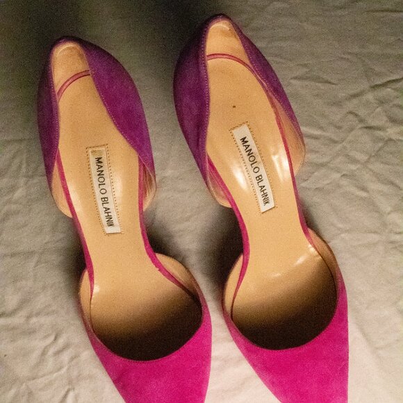 Manolo Blahnik's "Tayler" pump in two-tone purple and fuchsia RARE size 42 - Picture 9 of 11